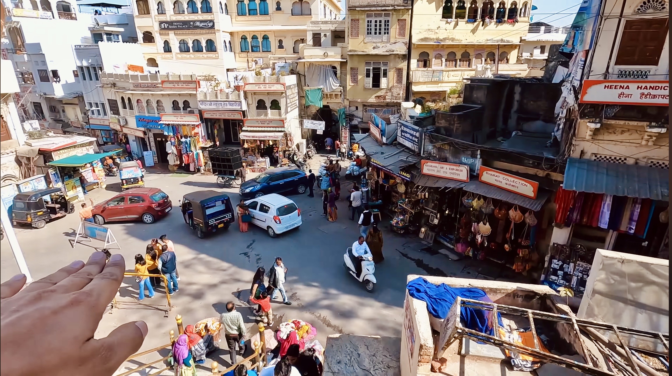 Local street life in old Udaipur