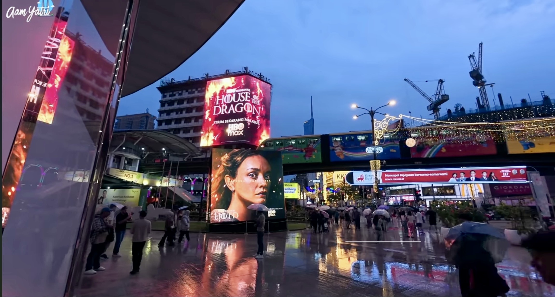 Bukit Bintang Kuala Lumpur illuminated streets and shopping district at night